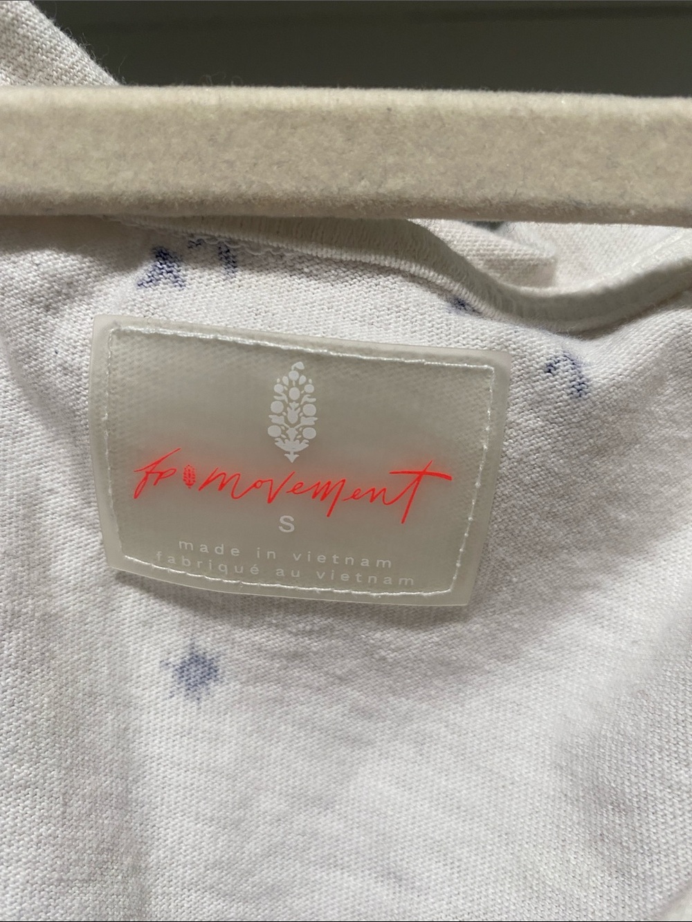 Free People movement white Ski Graphic Hoodie with Navy Snowflake Accents - Picture 2 of 4